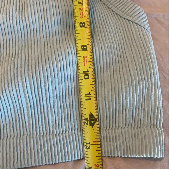 Aerie Real Good Crop Ribbed Tank Top Size M Mint Green Built In Shelf Bra Halter - Picture 6 of 6